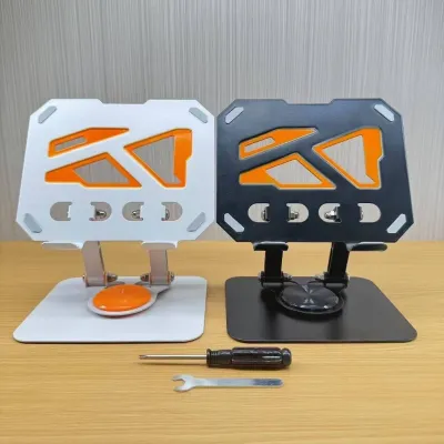 360 Degree Rotatable Adjustable Foldable Metal Tablet Stand Ergonomic Desktop Holder for iPad Samsung Xiaomi Huawei and All Android Tablets